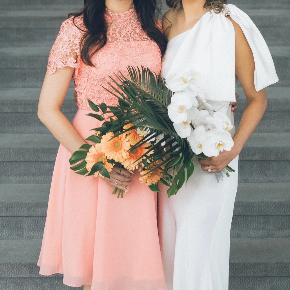 JJ’s House Knee Length A-Line Dress in Coral